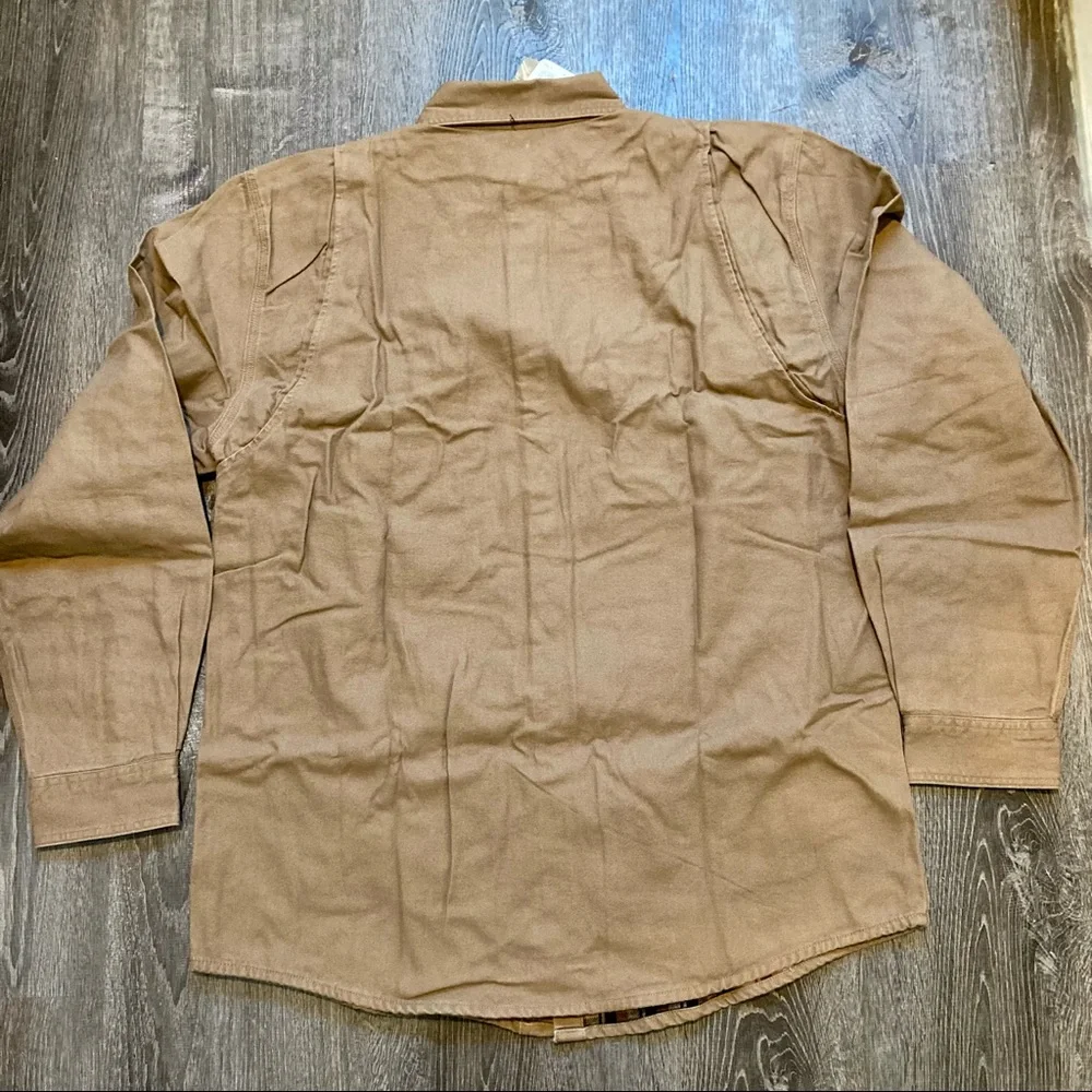 Carhartt Men’s Canvas Shirt Jacket Flannel Lined Long Sleeve Tan Tall Large NWT - Picture 12 of 15